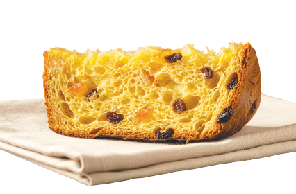 Fatia de panettone de frutas